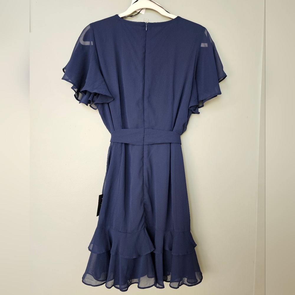 Lulu's Navy Ruffle Mini Dress - Picture 10 of 11